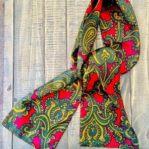 Vintage Paisley Red And Gold Ladies Silk Scarf